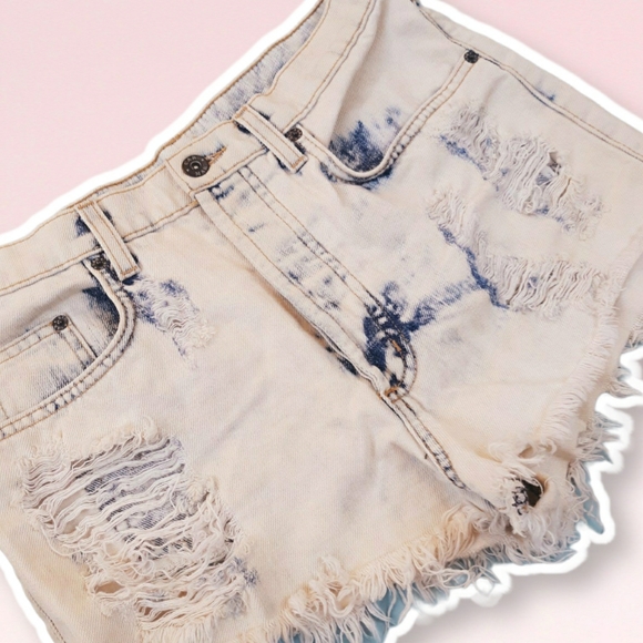 Carmar high waisted tie dye distressed boho shorts - Picture 3 of 5